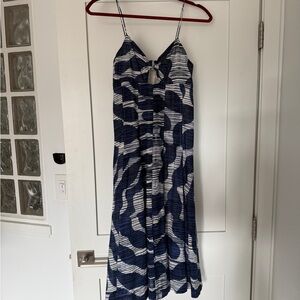 Banana Republic Navy and White Maxi Dress